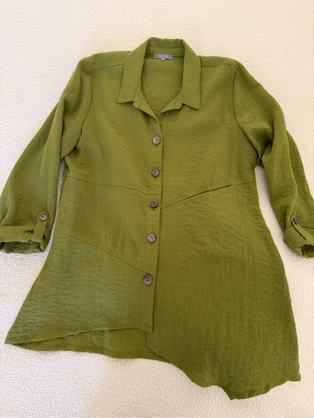 Habitat Olive Green Button-Front Collared Tunic